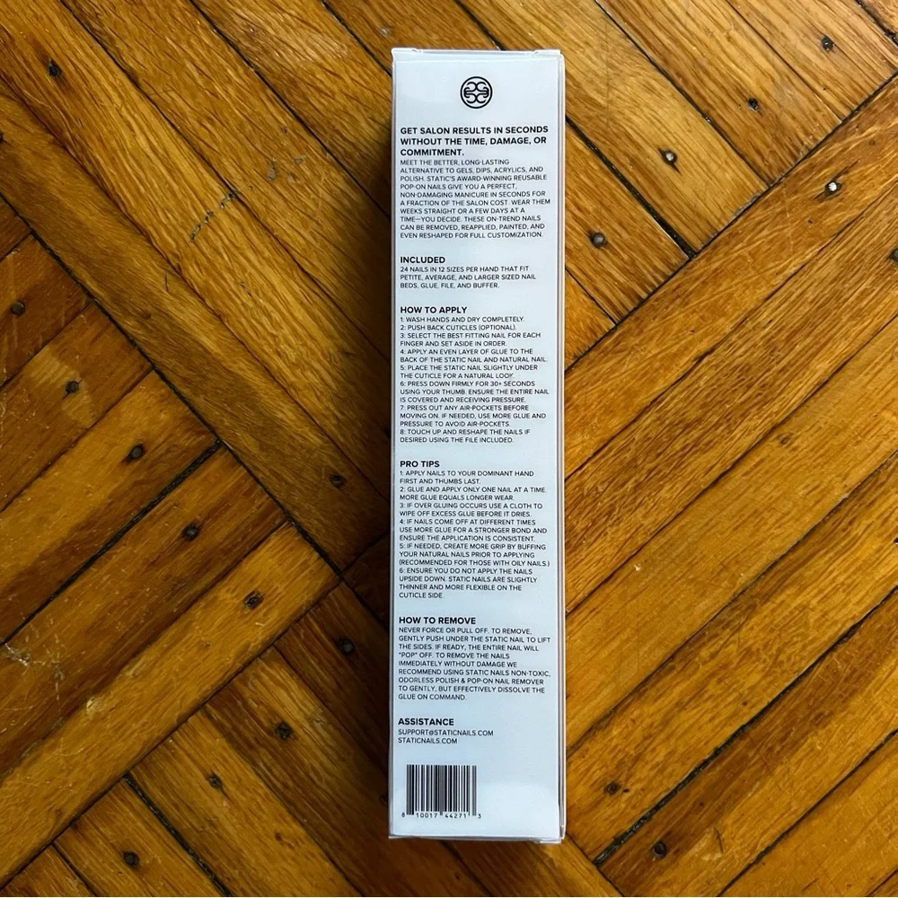 Static Nails Black French Almond Reusable Pop-On Manicures - Picture 4 of 4